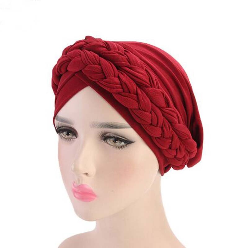 Bohemian National Twist Braid Skullies Beanies Spring Autumn Brand Turban Hats For Women Chemotherapy Cap