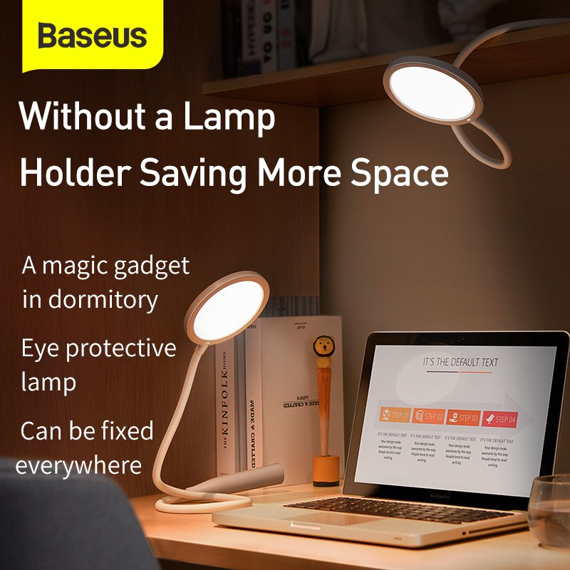 Baseus Draagbare Usb Led Flexibele Slang Bureaulamp Mini Boek Licht Leeslamp Tafellamp Verstelbare Oogbescherming