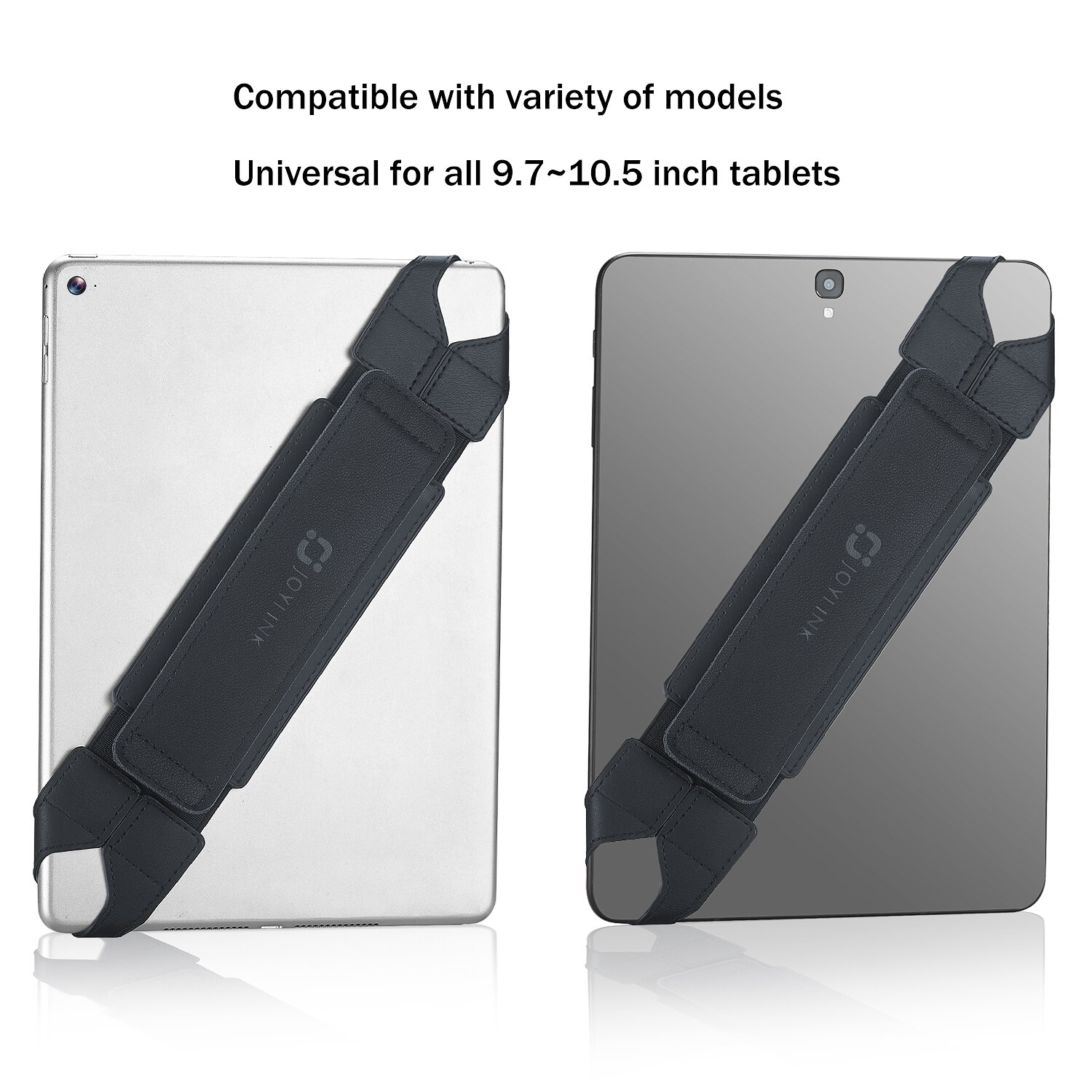 Tablet Stand Holder for iPad 9.7 10.5 inch Joylink 360 Degrees Swivel Generic Hand Strap Leather Handle Grip with Elastic Belt