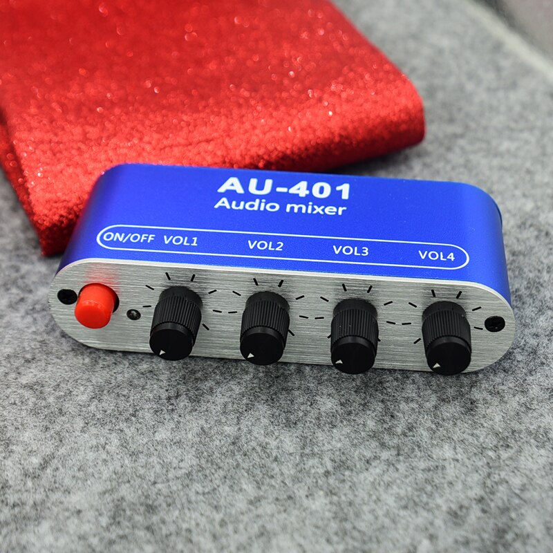 Stereo AUX mini JACK 3.5 mm Audio Mixer 4 Input to 1 output Individually Controls Board Sound mixing DIY Headphones Amplifier