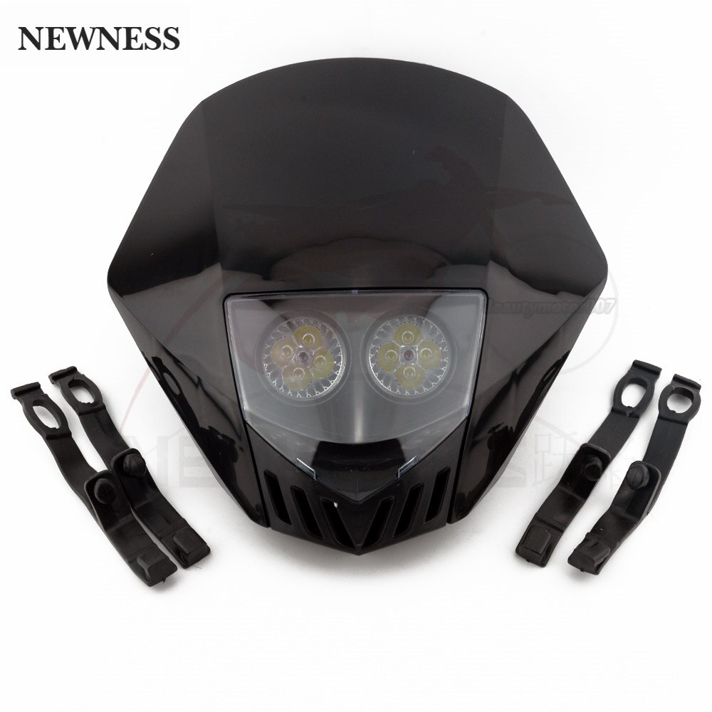 Faro de carenado doble para motocicleta, luz LED deportiva para Yamaha WR250 TTR WR 450 Enduro MX HMX Dirt Bike: Negro