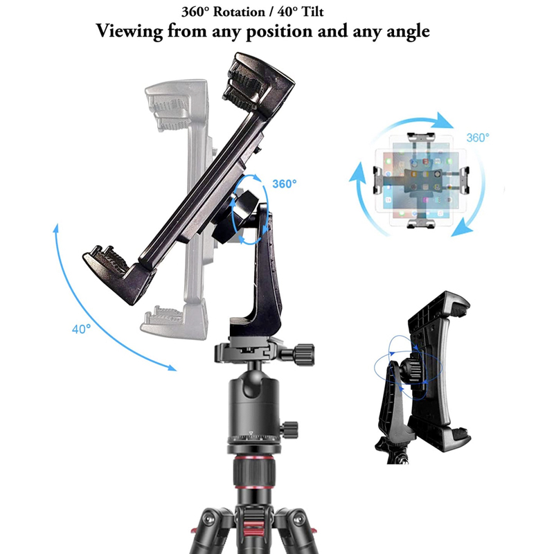 Trípode Universal para tableta y teléfono, soporte con ajuste de inclinación y rotación de 360 °, Clip para iPad Mini Air Pro 12,9, Xiaomi, Huawei Pad Vlog tripode para tablet tripode para ipad soporte ipad tripode