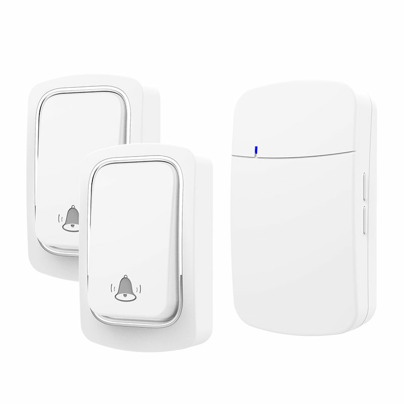 Sonnette sans fil, aucune batterie requise, étanche, auto-alimentée, ensembles de sonnettes de porte, carillon cinétique pour la maison et l'extérieur: Orange / LES USA