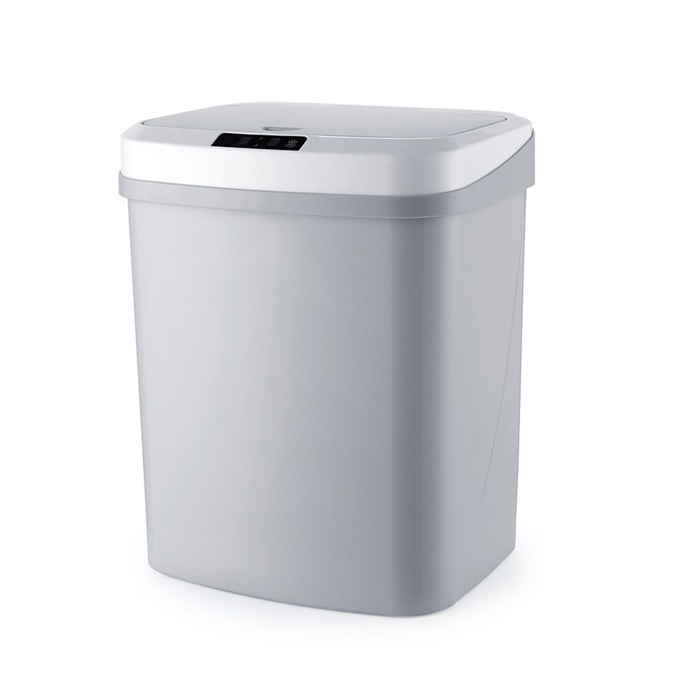 Home Intelligent Automatic Induction Electric Rubbish Trash Can Smart Waste Bins Wide Opening Sensor Eco-Friendly Trash Can 15L: grey
