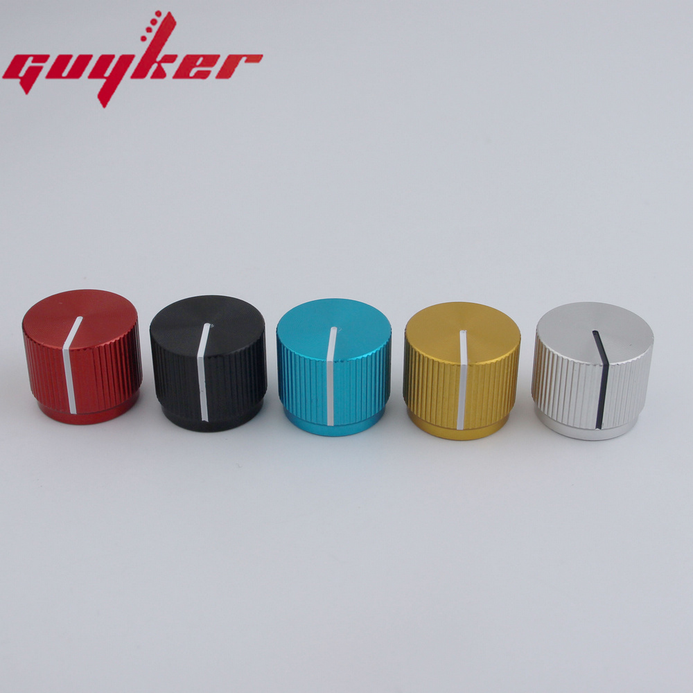 Bouton supérieur plat en aluminium pour basse électrique, 1 pièce, 16MM x 19MM x 6.0MM, disponible en cinq couleurs