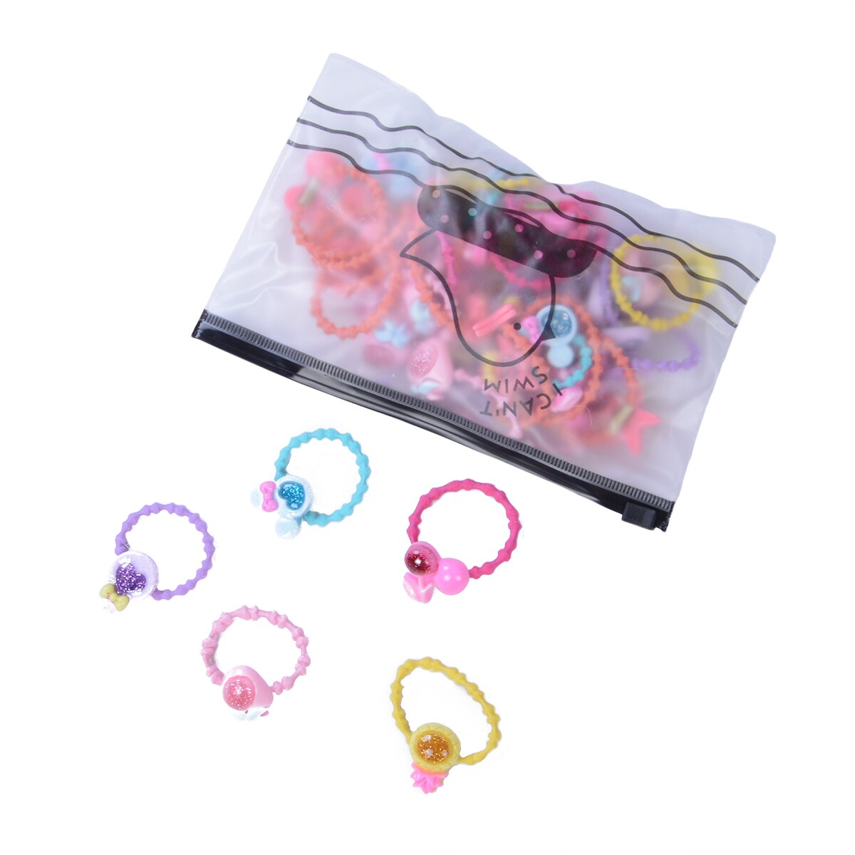 40 ou 50 pçs elástico corda anel hairband crianças doces cor de cabelo banda rabo de cavalo titular
