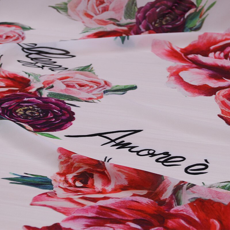 Grote bloem brief gedrukt chiffon stof, zachte chiffon dunne stof voor jurk, lange strand jurk chiffon kleding tissue stof