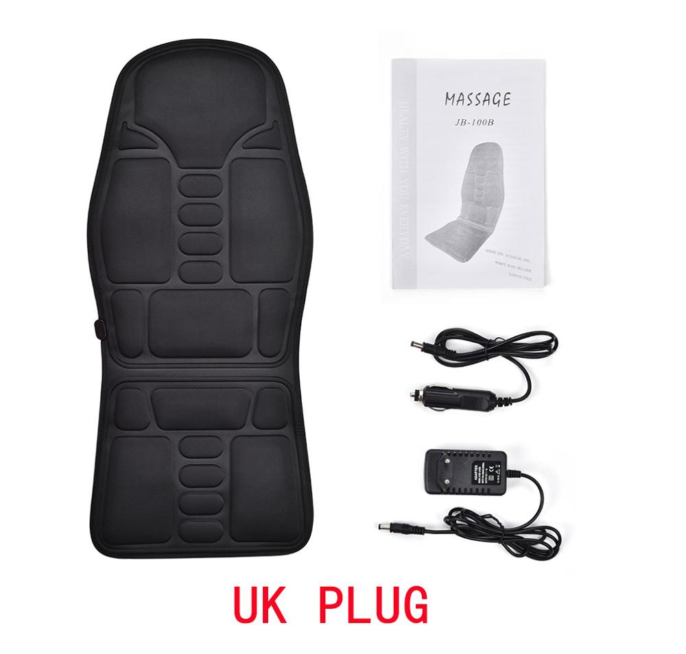 Elektrische Verwarming Massage Seat Mat Car Home Office Lumbale Hals Pijnbestrijding Motoren Trillingen Stimulerende Stoel Cussion Ontspanning: UK plug