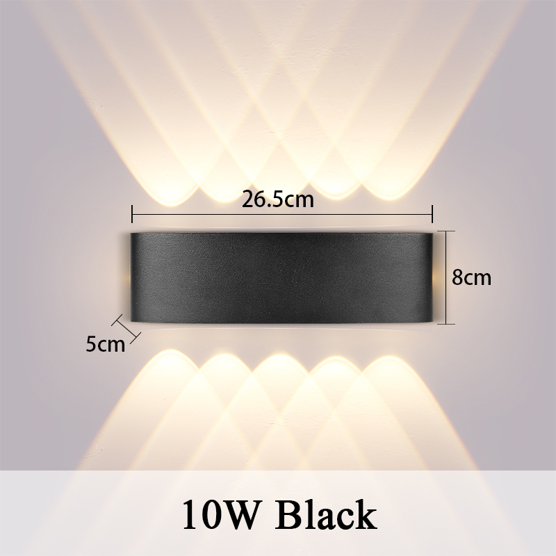 Luz de pared 4/6/8/10W lámpara de pared luces exteriores impermeable 220V luces de jardín de aluminio accesorio de iluminación exterior IP65 lámpara de aplique de pared: Verde claro / Azul / 4W