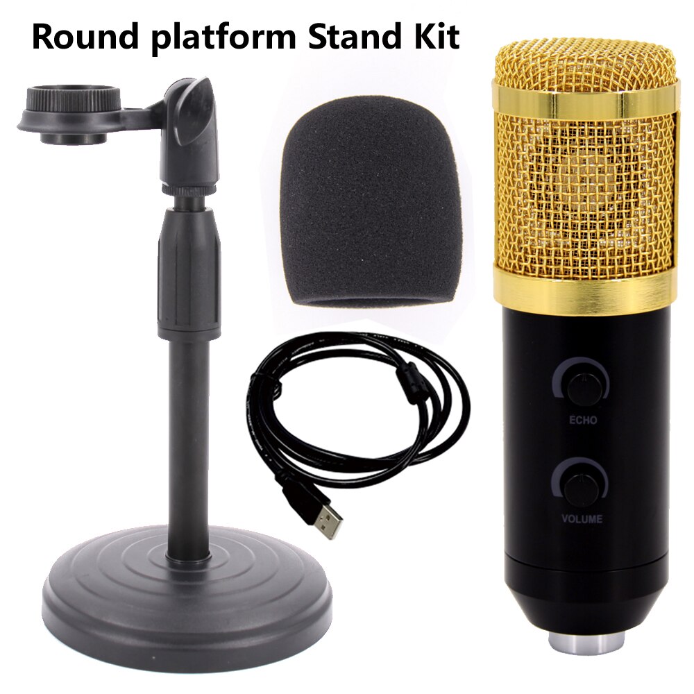 Darmowa wysyłka, MADON BM-800 USB profesjonalny kondensator dźwięku nagrywania studyjnego mikrofon na PC i legtop: złoto Platform