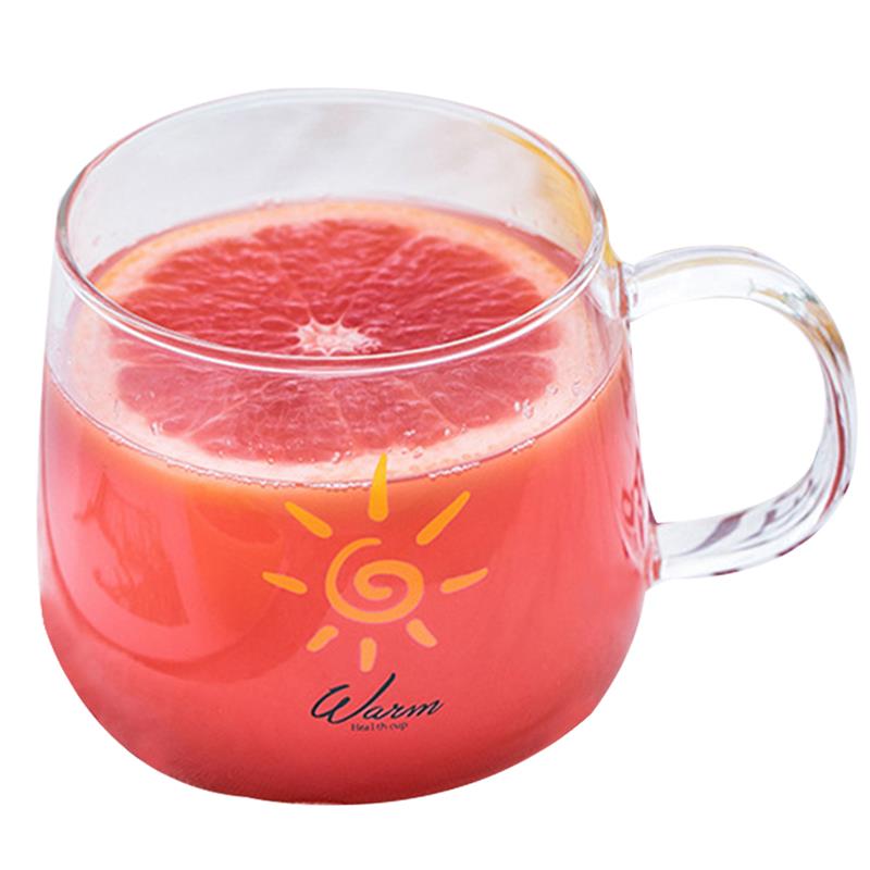450ml kirkasta lämmönkestävää teetä olutmuki mehukuppi kahvikupit muki lasimuki lämmönkestävä juoma-astia juomamuki kupit: Kuviolla