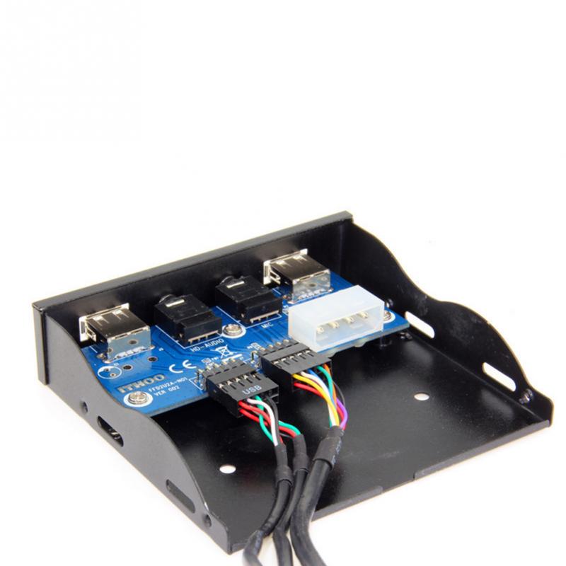 USB 3.0 2 Port 3.5in Front Panel Metal Hub Multifunction Desktop Open Floppy Bay