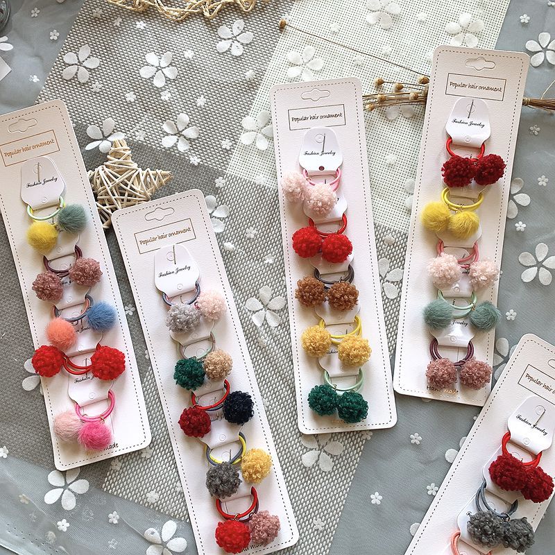 20 stuks/set kinderen pluche haarelastiekjes touw ballen geruite knoop peuters elastische haarband hoofdband baby staart haar meisjes accessoires