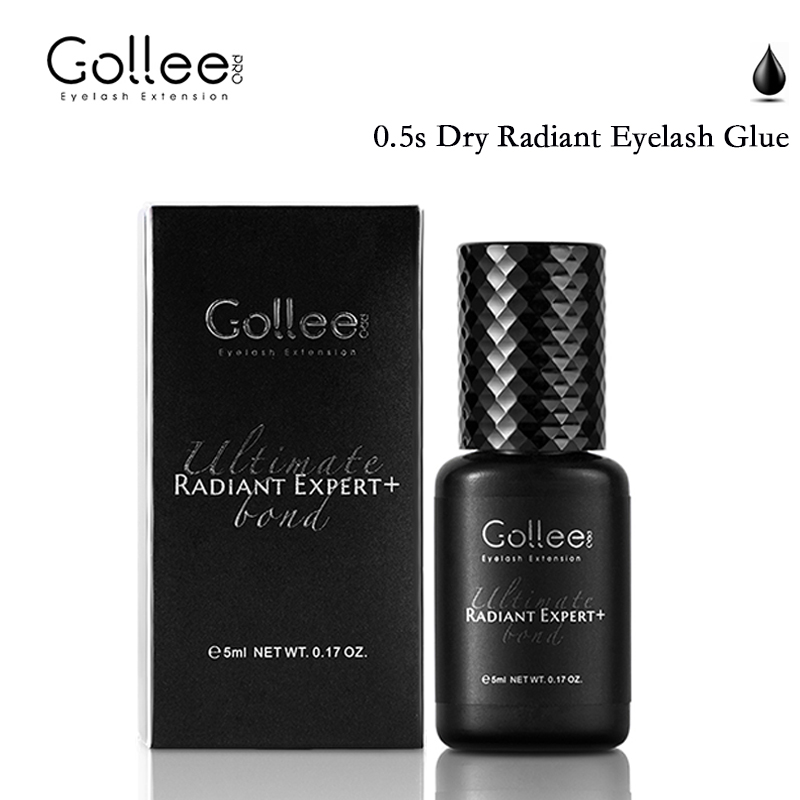 Gollee Eyelash Glue 0.5s Fast drying lashes glue for Salon Artist Eyelash Extensions Glue Profession eyelash extension supplies: Brown
