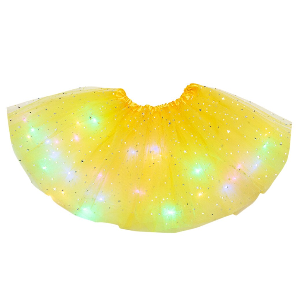 Pasgeboren Kids Meisjes Baby Sequin Tutu Rok Led Light Up Pettiskirt Ballet Kleding Baby Meisjes Kleding Meisjes Jurk Korte Rok: YE