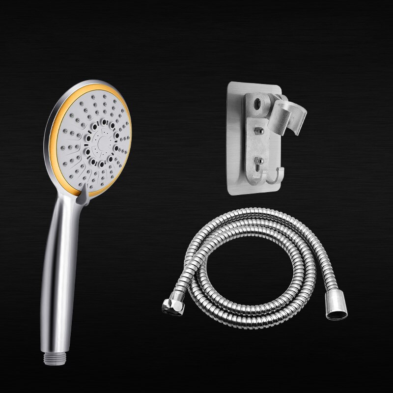 Set 3 Function Spray Chrome Hand Held Shower Head Wall Mounted Shower Set With Hose &amp; Shower Holder Water Saving Shower Sprayer: golden set