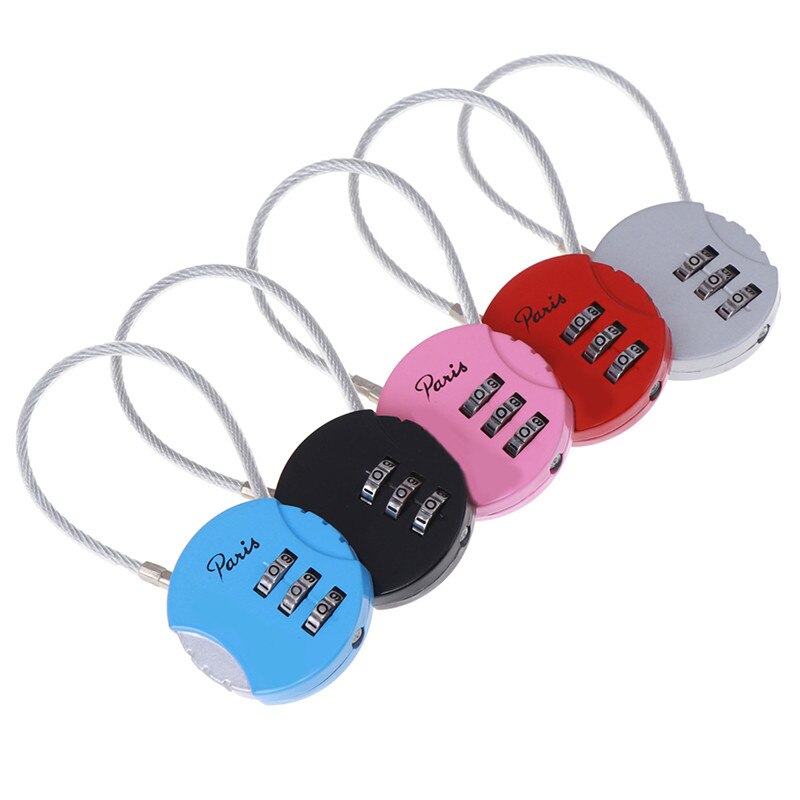 3 Dial Digit Password Combination Padlock Suitcase Luggage Metal Code Lock Mini Coded Keyed Anti-Theft Locks 3.7*9cm