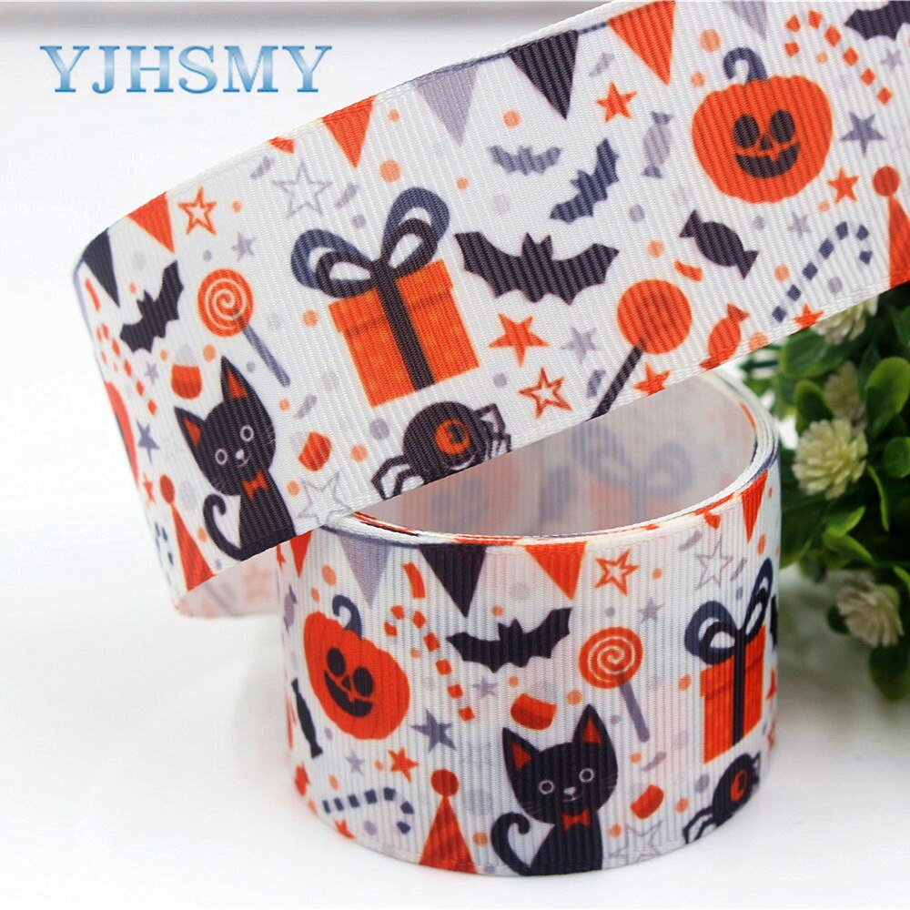 Yjhsmy c -17817-670,38 mm 5 yards halloween termisk transfer trykt grosgrain bånd,tøj tilbehør gør-det-selv pakke materiale