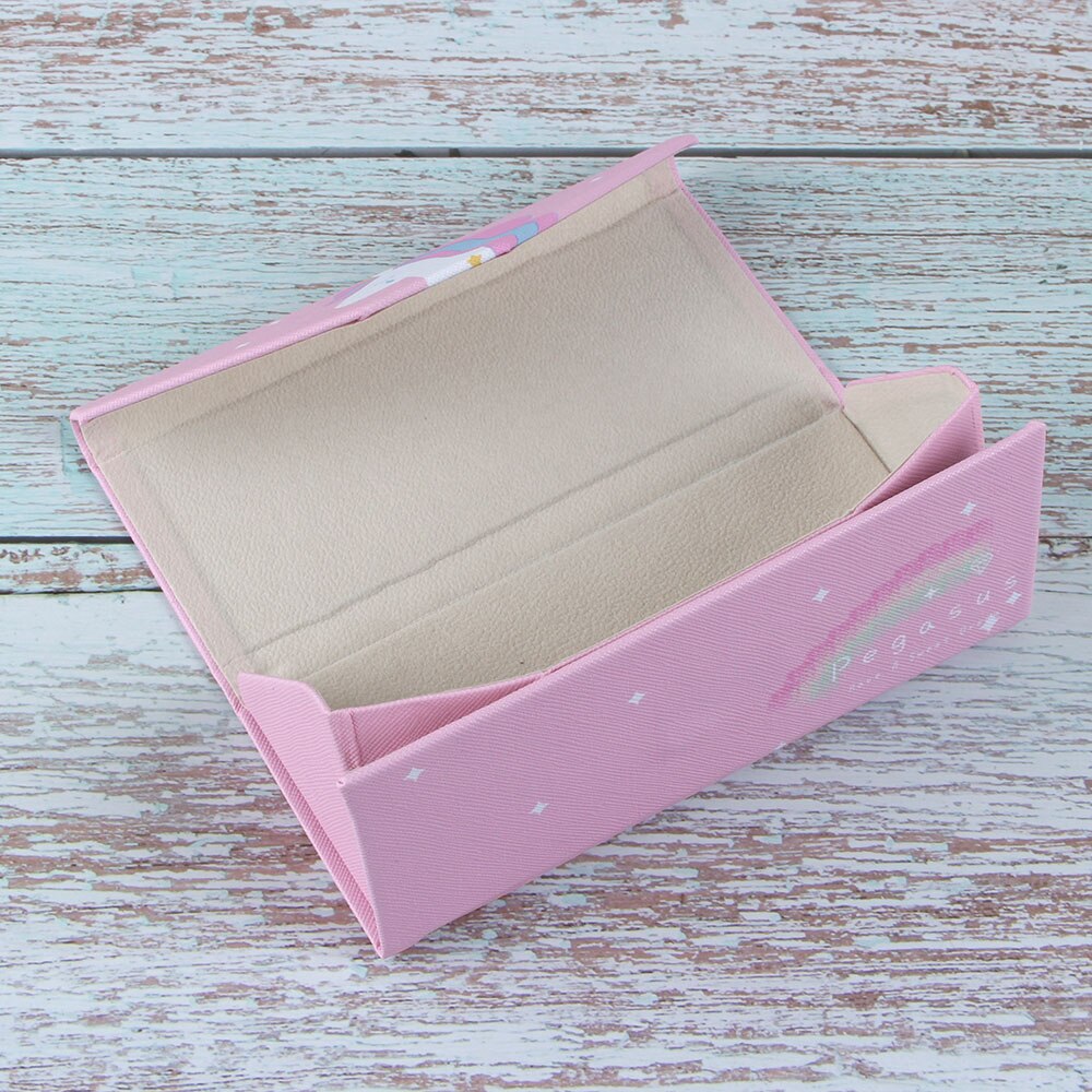 Novedad en fundas bonitas de gafas de unicornio de para gafas, caja de gafas de sol plegable de , bolsa, Protector de gafas triangular portátil