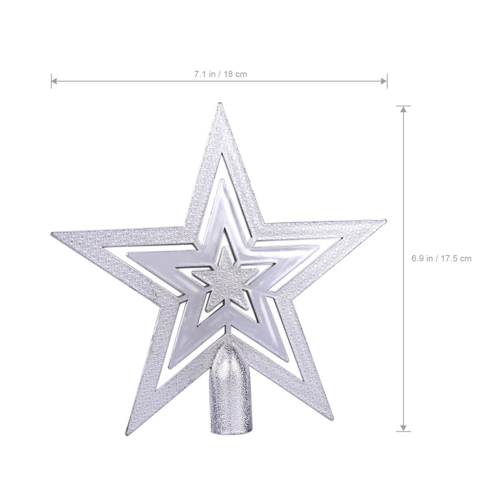 10cm Christmas Tree Topper Star Happy Christmas Treetop Star Festival Decoration (Gold)