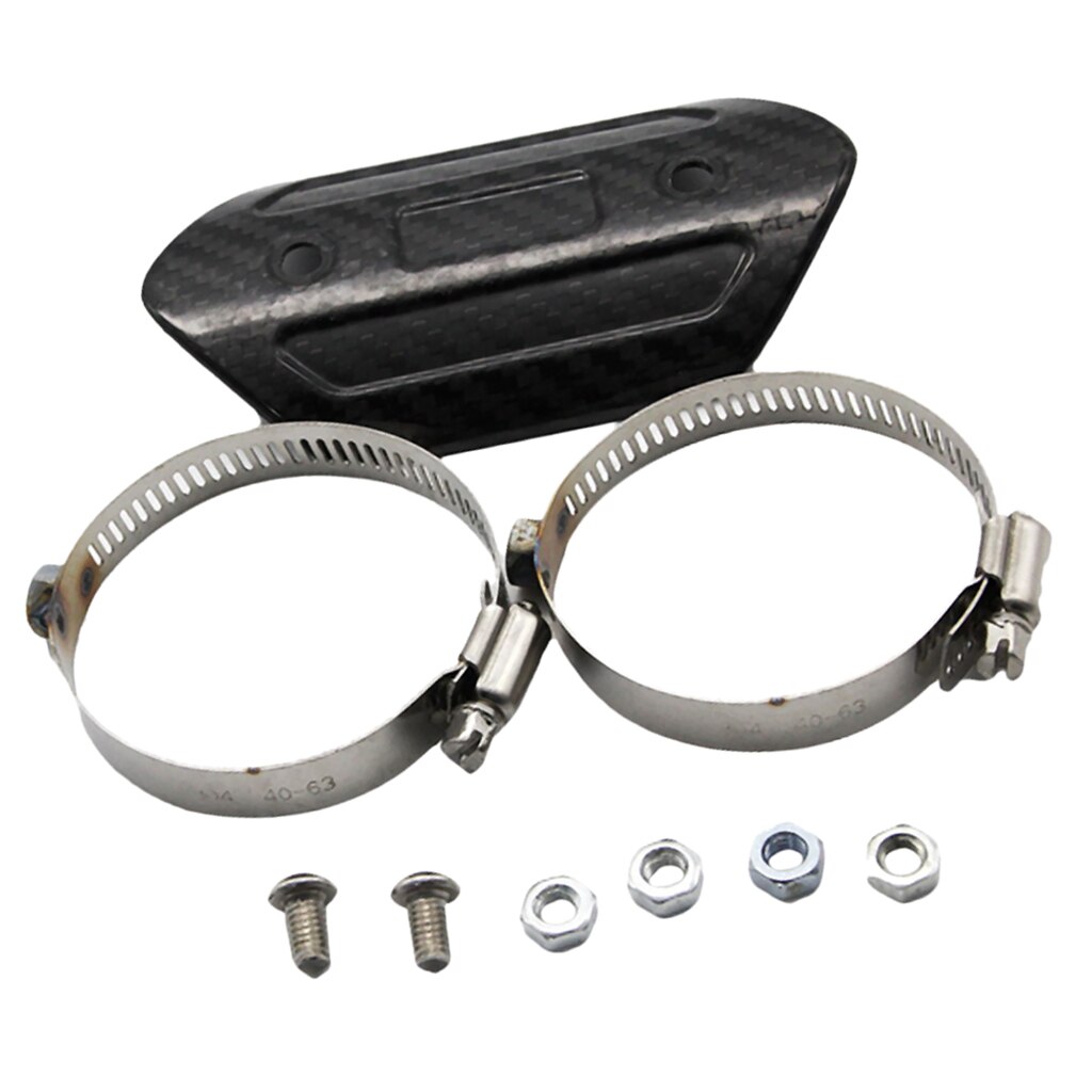 Motorcycle Exhaust Muffler Pipe Strengthen Heat Shield Cover Carbon Fiber