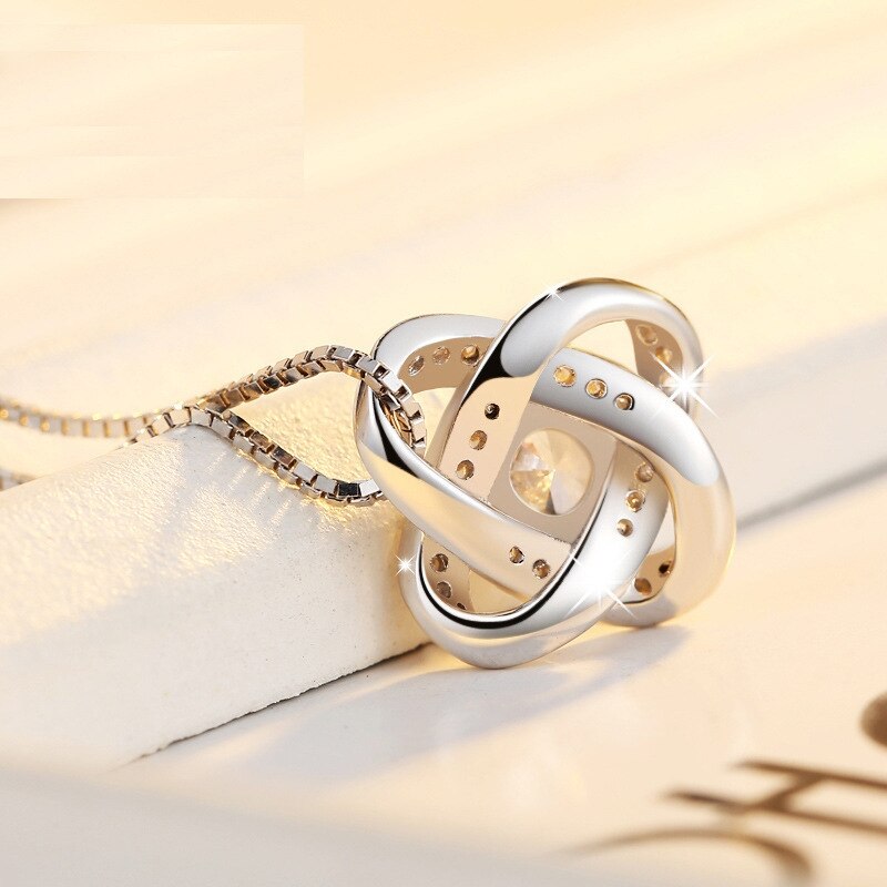 ANENJERY Glitzernde Zirkon Universum Planet Stern Schmuck einstellen 925 Sterling Silber Halskette Ohrring einstellen Für Frauen Hochzeit Schmuck
