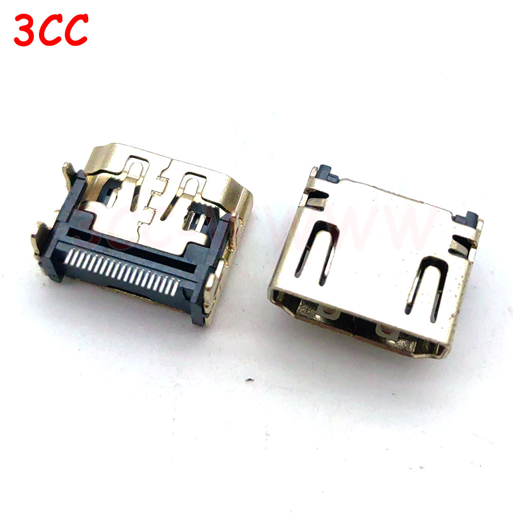 5pcs HDMI HD Interface Connector SMD 19 Pin 19P 20P Vertical HDMI Male Female Plug Socket Surface Mound PCB Receptacle Repair: green
