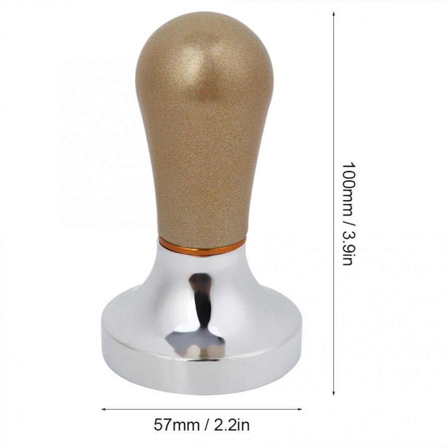 Prensa manual de aluminio para café, 57mm, con mango, para cafetera Espresso, café Barista, herramientas para accesorios de cocina: Dorado