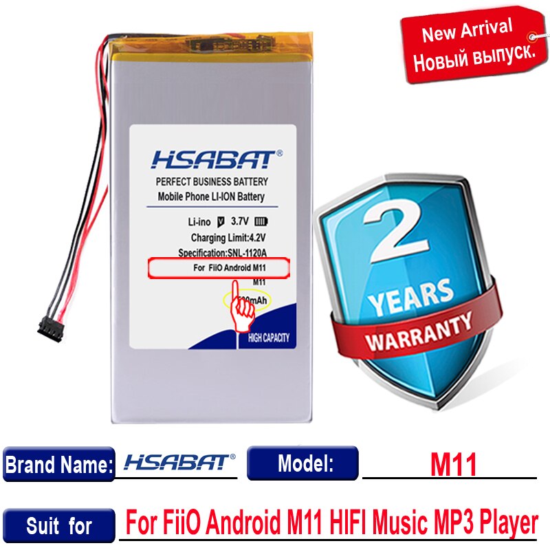 HSABAT – batterie 6500mAh pour FiiO Android M11, lecteur MP3 de musique HIFI pour Fiio M11 Pro M11Pro