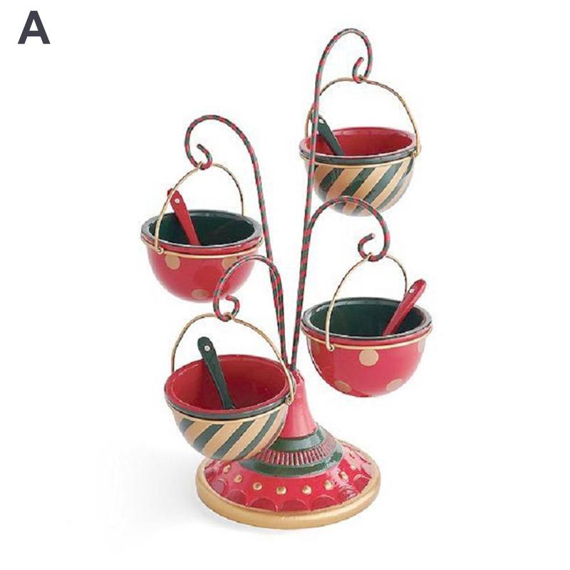 Christmas Snack Holder Stand Xmas Tree Dessert Display Accessories Plate Candy Tray Dish Tableware Kitchen Cake Fruit Rack G3c5: A