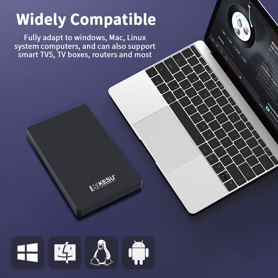 Kesu hdd 2.5 -tommers bærbar ekstern harddisk 250gb 320gb 500gb 1tb usb 3.0 lagringskompatibel til pc mac stasjonær macbook