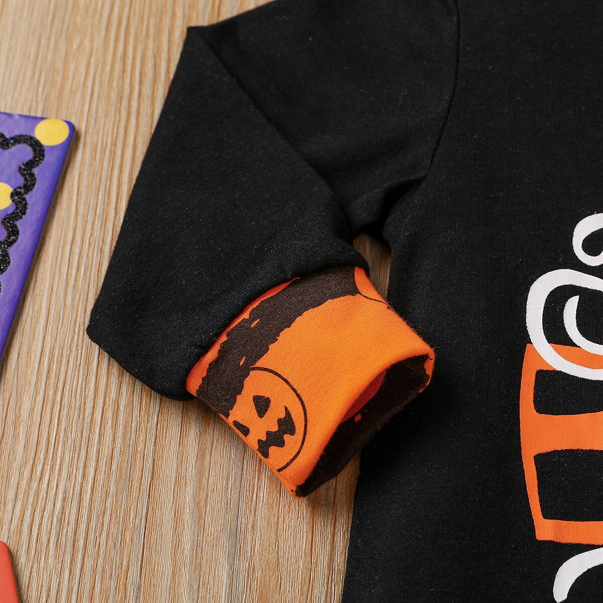 Enfants printemps automne vêtements bébé garçon fille Halloween vêtements à manches longues combinaison rayure citrouille barboteuse avec ensemble de chapeaux