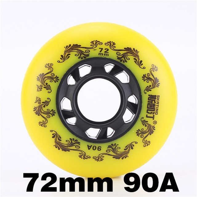 Ruedas para patines en línea, color blanco/amarillo, 90A, neumático duradero de estilo libre, 72mm, 76mm, 80mm, patín Seba, rueda de hoja de repuesto, 8 Uds.: Beige