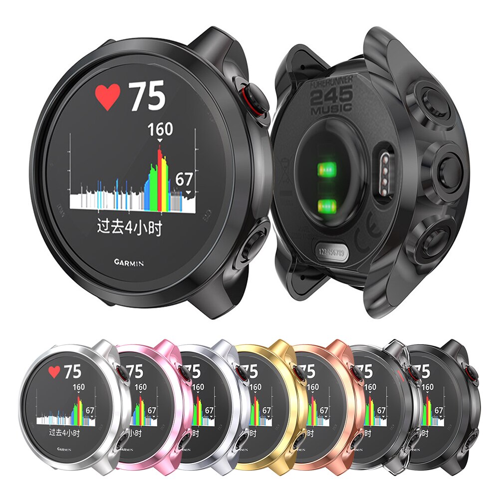Soft TPU Shockproof Watch Protector Cover Bumper For Garmin Forerunner 245 Watch Case Replacement Accessories