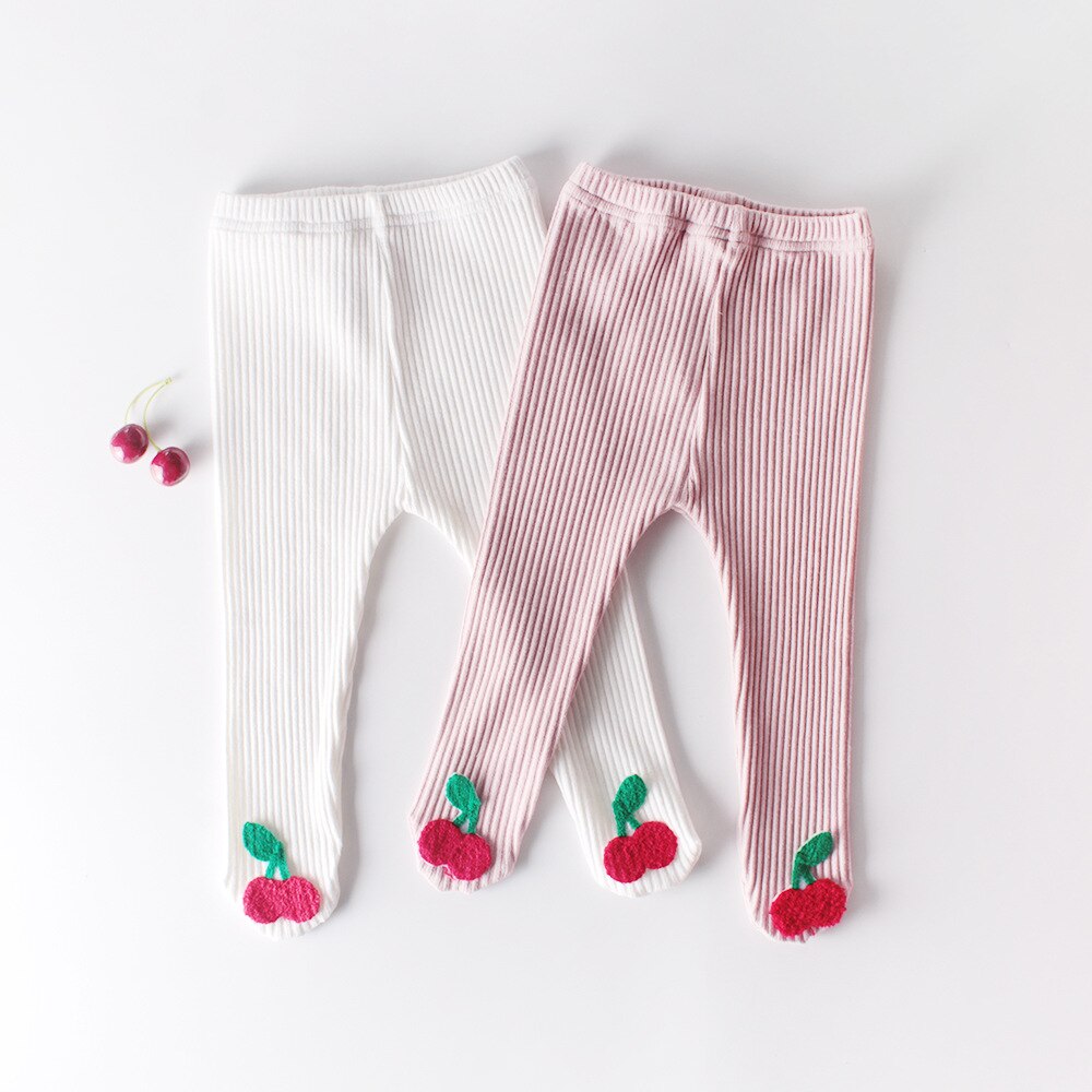 automne bébé infantile mignon cerise coton collants infantile bébé pantalon