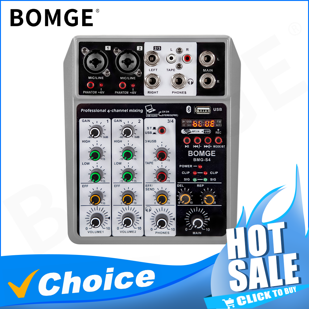 Digital 4- kanals lydmixer lydmikserpult med usb-interface stereomixere til dj-optagelse karaokebar