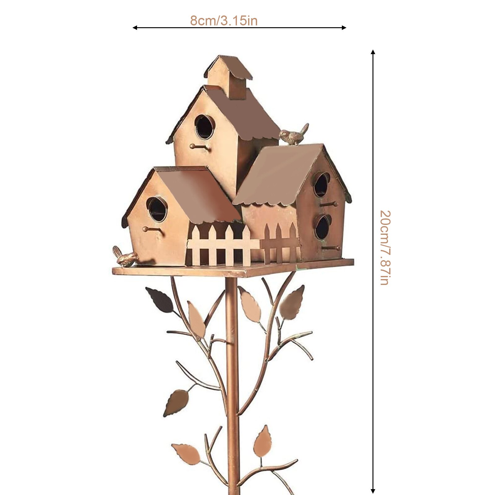 Birdhouse Garden Stakes Bird's Nest Waterproof Rust-proof Outdoor Long-lasting Beauty Metal Multi-size Resting Place For Birds: A3