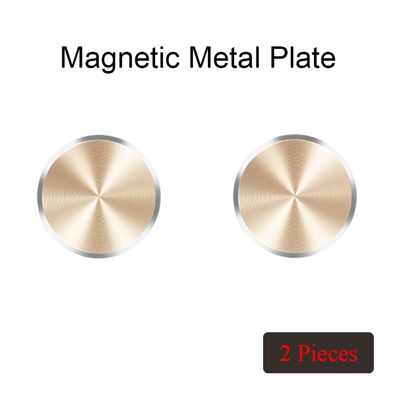 Placa de Metal adhesiva para coche, soporte magnético para teléfono móvil, 1, 2 o 3 unidades: 2 Pieces Gold