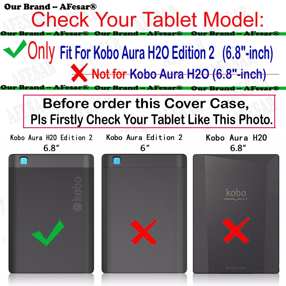 Voor 6.8 Inch Kobo Aura Editie 2 Case, ultra Dunne Lederen Hard Shell Cover Voor Kobo Aura Editie 2 N867 Gevallen Huid + Screen Film