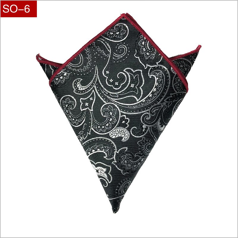 Heren zakdoek luxe jacquard stropdas voor heren paisley pochet handdoek zakdoeken 26.5cm volledige jurk accessoires: Zy-so -6
