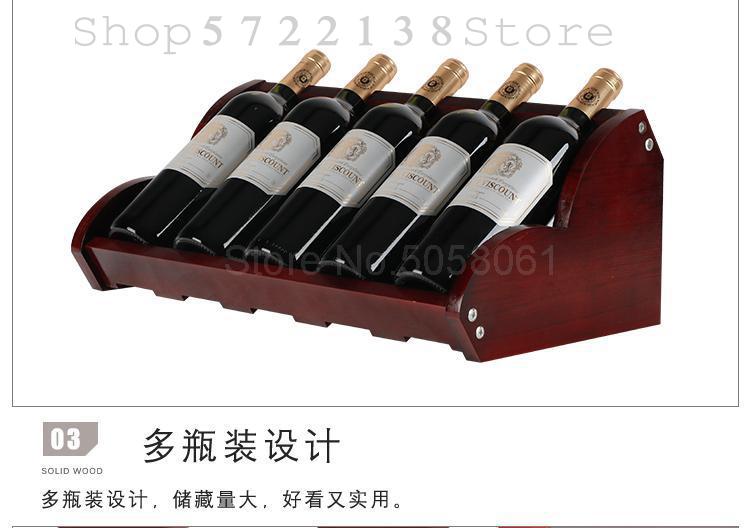 Europæisk massivt træ vinreol dekoration enkel træ vin display rack stue vin skab vin hylde kan være: 50 x 27 x 19cm 2