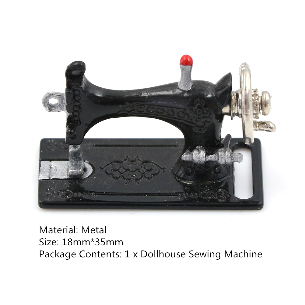 1:12 Mini Sewing Machine Simulation Home Furniture for Girl Doll House Decoration Dollhouse Miniature Accessories: 2