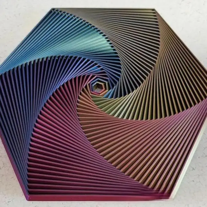 3D-stampato frattale agitarsi esagono 3D Stampato Esagonale Giocattoli Antistress Esagonale Anello Fractale Esagonale spirale Cambia Giocattoli: L / viola