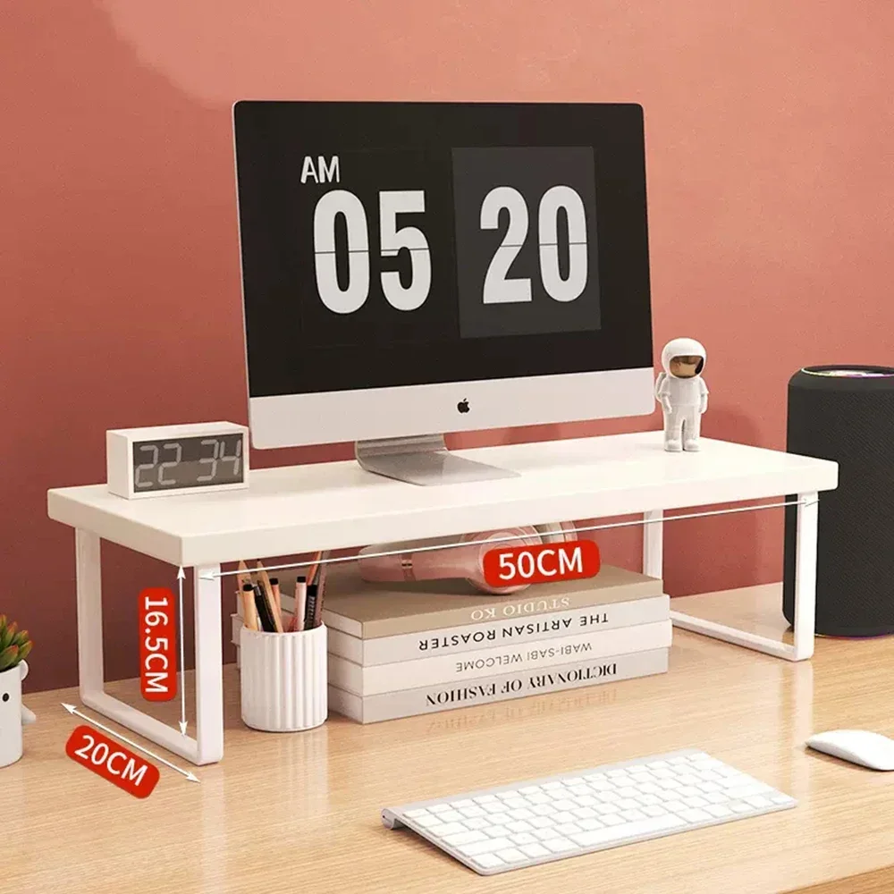 Monitor Computer Stand Rack Laptop Bracket Desktop Shelf Wooden Workbenches Holder Organizer for Home Office Table Accessories