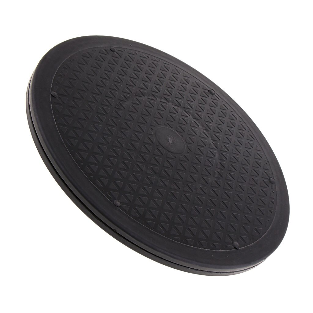 12 Inch Heavy Duty Rotating Swivel Steel Ball Bearings Stand for Monitor TV Turntable Lazy Susans Black Round Shape