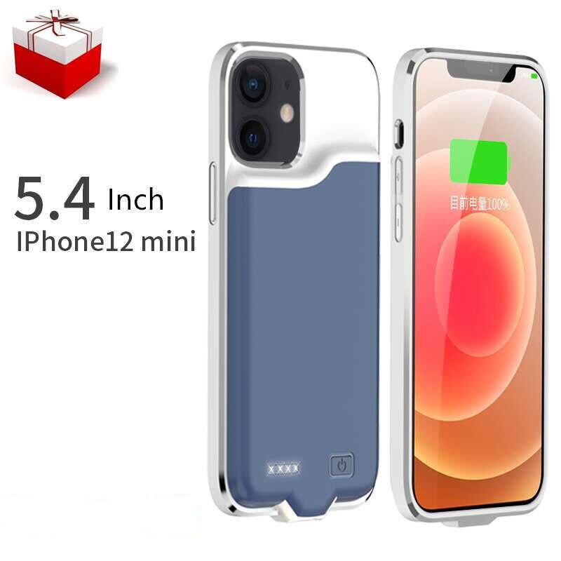 Funda con cargador de batería para iphone 12 Pro, carcasa fina con cargador inteligente, funda con batería para iphone 12 Mini 12 Pro Max: blue-12mini