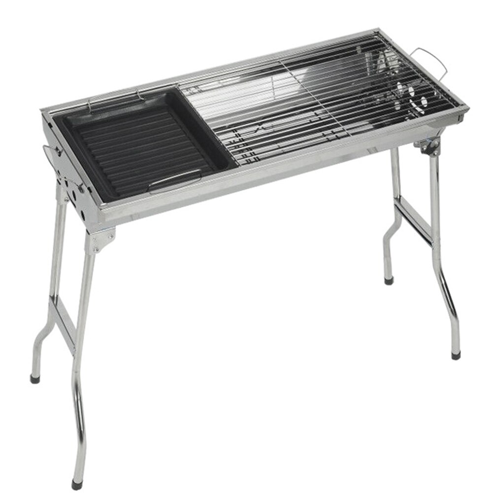 Stainless Steel Steak Frying Pan Korean Non-stick Frying Pan BBQ Grill Pan Cast Iron BBQ Plate Outdoor Charcoal Barbecue Plate