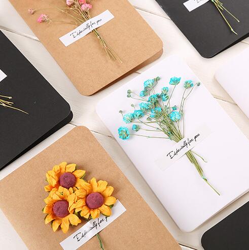 Tørre blomsterkort bursdagskort for jente barn kone mann bursdagskake gratulasjonskort postkort kort