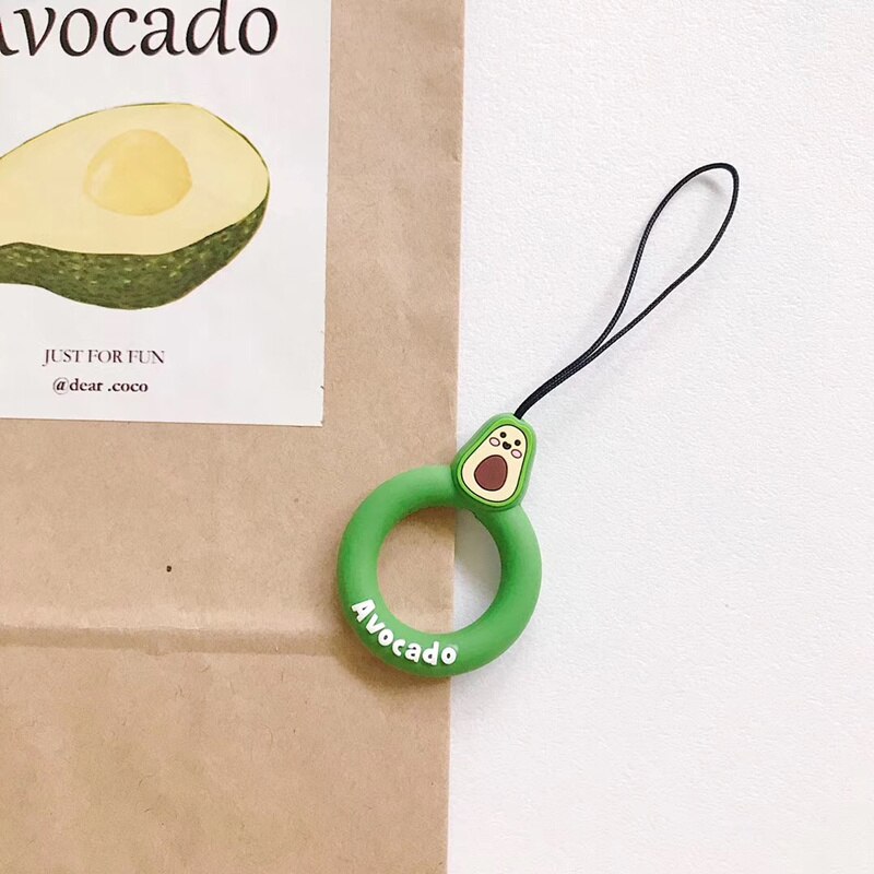 Bonito llavero de piña aguacate, Correa Universal de silicona para teléfono móvil, colgante para GoPro, correas para teléfono móvil: avocado
