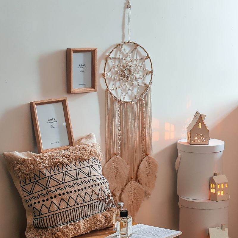 Handgemaakte Geweven Macrame Tapestry Dream Catcher Boho Kamer Decoratie Macrame Muur Opknoping Ornamenten Voor Kinderkamer Nursery